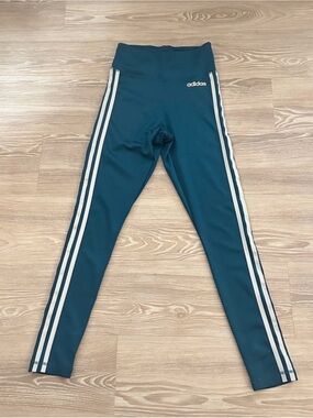 adidas Teal High-Rise 3-Stripe Leggings